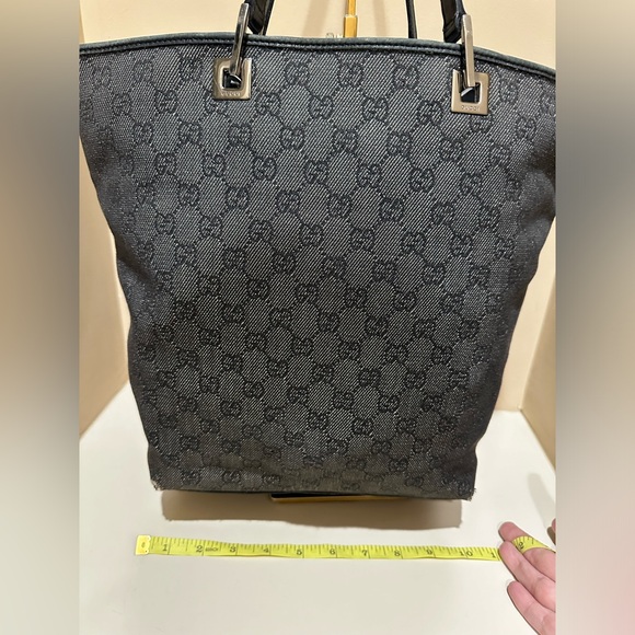 Gucci Denim Webbed Monogram Medium Tote - Picture 7 of 12
